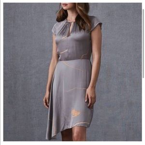 Reiss Silver & Gold Patterned Silk Dress